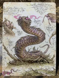MTG TCG Bloomburrow Rottenmouth Viper Art Card (Gold-Stamped Signature) 36/54 - Image 1