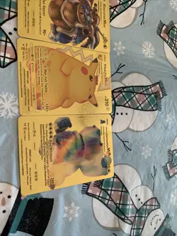 Pokemon 5 Card Bundle Gold Foil Fan Art Display Card - Image 2
