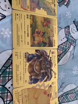 Pokemon 5 Card Bundle Gold Foil Fan Art Display Card - Image 3