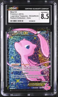 CGC 8.5 Mew EX Legendary Treasures RC24/RC25 Radiant (Collection) Pokemon Card - Image 1