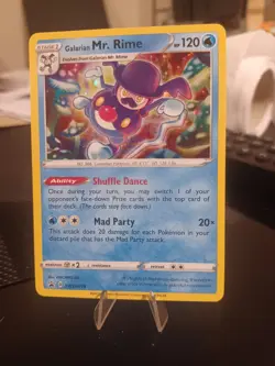 Pokemon Card Galarian Mr. Rime SWSH079 Black Star Promo Cosmo Holo MINT - Image 1