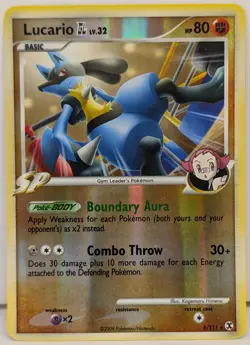 Lucario GL Lv. 32 8/111 Rising Rivals Reverse Holo, Pokemon Card TCG - Image 1