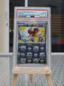 Pokemon Card Pidgey 016/165 psa 10 Master Ball Reverse Holo SV2a - Image 1