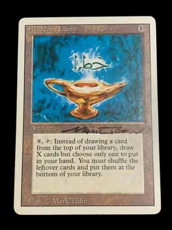 1994 Magic: The Gathering - Revised(3rd) - ALADDIN’S LAMP - Rare Signed - LP - Image 1