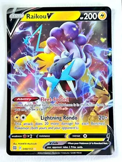 Raikou V 048/172 Ultra Rare Brilliant Stars Pokemon TCG Pack Fresh Near Mint NM - Image 1