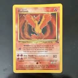 Pokemon Moltres 27/62 Fossil Regular Rare English HP70 1999 Basic Card - Image 1