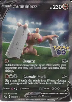 074/078 Conkeldurr V (Alternate Full Art) Ultra Rare Card Pokemon GO Football - Image 1