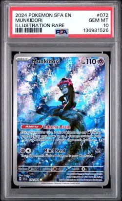 2024 POKEMON SFA EN-SHROUDED FABLE 072 MUNKIDORI ILLUSTRATION RARE - PSA 10 - Image 1
