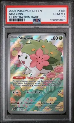 SHAYMIN #185 PSA 10 • 2025 Pokemon Destined Rivals Illustration Rare Gem Mint - Image 1