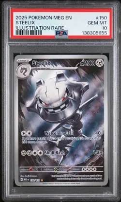2025 POKEMON MEG EN-MEGA EVOLUTION ILLUSTRATION RARE #150 STEELIX PSA 10 - Image 1