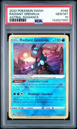 2022 POKEMON SWORD & SHIELD ASTRAL RADIANCE #046 RADIANT GRENINJA PSA 10 - Image 1