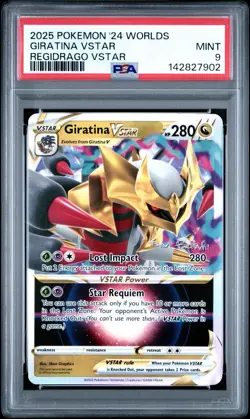 PSA 9 Giratina VStar 2024 Pokemon Worlds Regidrago VStar - Image 1
