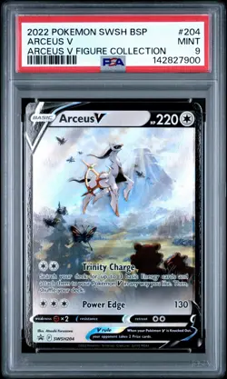 2022 POKEMON SWSH BLACK STAR PROMO ARCEUS V FIGURE COLL #204 ARCEUS V PSA 9 - Image 1
