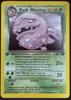 Pokemon 1st Edition Dark Weezing 14/82 Team Rocket Holo - Image 1