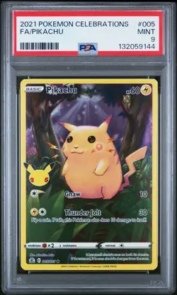 2021 POKEMON CELEBRATIONS #005 FULL ART/PIKACHU PSA 9 - Image 1