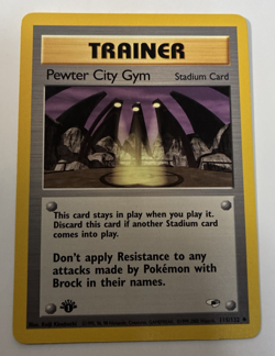 Pewter City Gym 1st Edition Gym Heroes #115/132 Uncommon WOTC Pokemon 2000 LP - Image 1
