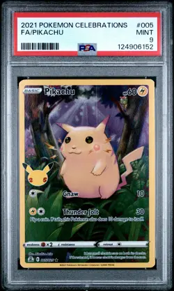 2021 POKEMON CELEBRATIONS #005 FULL ART/PIKACHU PSA 9 - Image 1