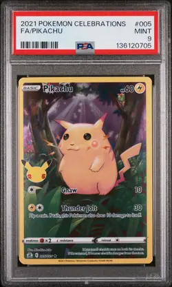 2021 POKEMON CELEBRATIONS #005 FULL ART/PIKACHU PSA 9 - Image 1