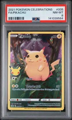 2021 POKEMON CELEBRATIONS #005 FULL ART/PIKACHU PSA 8 - Image 1