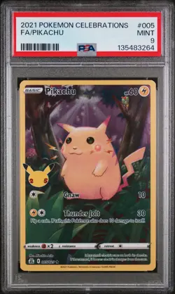 2021 POKEMON CELEBRATIONS #005 FULL ART/PIKACHU PSA 9 - Image 1