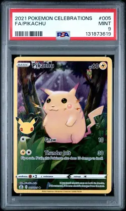 2021 POKEMON CELEBRATIONS #005 FULL ART/PIKACHU PSA 9 - Image 1
