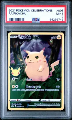 2021 POKEMON CELEBRATIONS #005 FULL ART/PIKACHU PSA 9 - Image 1