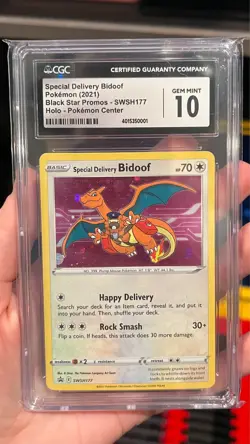 Pokemon Promo Special Delivery Bidoof SWSH177 - CGC 10 - Image 1