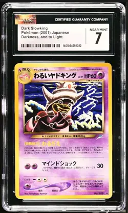 Graded CGC 7 Dark Slowking #199 Darkness And To Light Japanese Pokemon TCG 2001 - Image 1