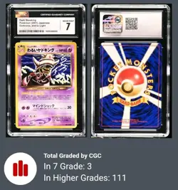 Graded CGC 7 Dark Slowking #199 Darkness And To Light Japanese Pokemon TCG 2001 - Image 3