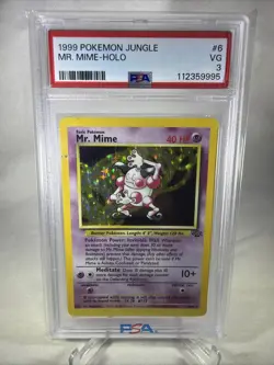 1999 POKEMON JUNGLE #6 MR. MIME-HOLO PSA 3 - Image 1