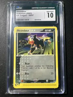 2003 Houndour 59/97 EX Dragon E Reader Pokemon Card *LOW POP* CGC 10 GEM PSA - Image 3