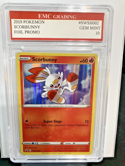 2019 SCORBUNNY HOLO FOIL #020/203 Pokemon PROMO Card GRADED 10 MINT - Image 1