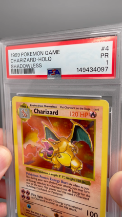 1999 Pokemon Base Set Shadowless Charizard Holo #4 PSA 1 – Iconic Vintage Grail - Image 2