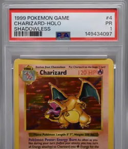 1999 Pokemon Base Set Shadowless Charizard Holo #4 PSA 1 – Iconic Vintage Grail - Image 3