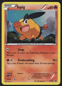 Pokemon Tepig BW07 Holo Black Star Promo - Image 1