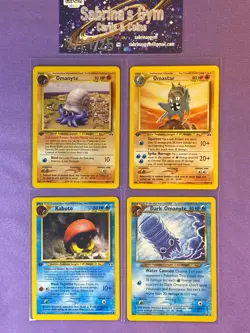 1st Edition Omanyte Omastar Neo Discovery Dark Destiny Set Pokemon Card x4 - Image 1