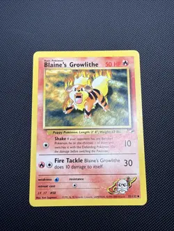 Pokemon TCG Blaine's Growlithe Gym Heroes 35/132, Unlimited LP - Image 1