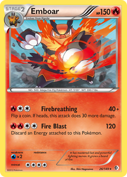 Emboar 26/149 Boundaries Crossed Holo Rare LP 2012 Holo - Image 2