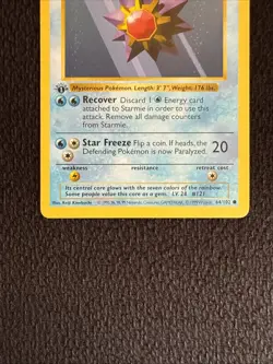 1999 Pokemon TCG - Starmie Base Set 64/102 - 1st Edition (Shadowless) - VINTAGE - Image 3