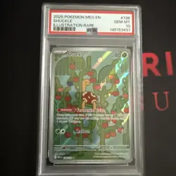 Shuckle 136/132 Illustration Rare 2025 Pokemon Mega Evolution PSA 10 Gem Mint - Image 1