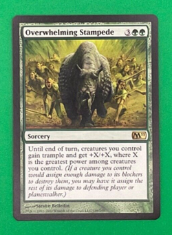 MTG - Overwhelming Stampede - M11 - NM - Unplayed Condition - Rare - MAGIC CARD - Image 1