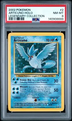 2002 Pokemon Articuno 2/110 Legendary Collection Holo PSA 8 - Image 1