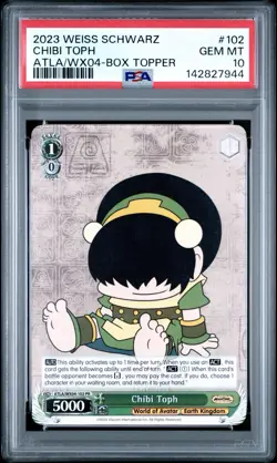 PSA 10 Chibi Toph 2023 Weiss Schwarz Avatar Box Topper #102 - Image 1