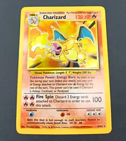 Charizard 4/102 Base Set Holo Pokemon Unlimited Rare Card TCG 1999 Wizards - Image 1