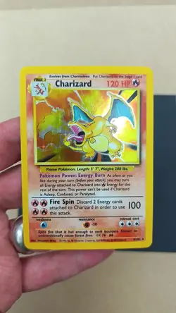 Charizard 4/102 Base Set Holo Pokemon Unlimited Rare Card TCG 1999 Wizards - Image 2