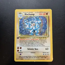 Pokemon Card - Machamp 1st Edition 8/102 Base Set Holo Rare WOTC Vintage - Image 1