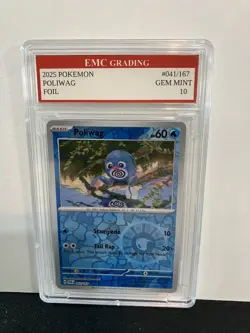 POLIWAG 2025 Holo #041/167 Pokemon Card GRADED 10 TCG CCG - Image 1