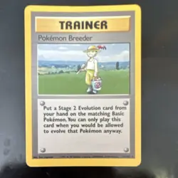 Pokemon Breeder 73/102 Base Set Rare English 1999 Wizards Trainer Card - Image 1