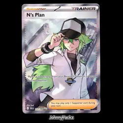 N’s Plan 163/086 - 2025 Black Bolt Full Art Ultra Holo Rare - Pokemon Card NM - Image 1