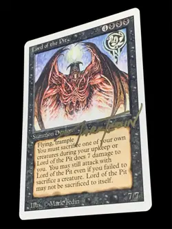 1994 Magic: The Gathering - Revised(3rd) - LORD OF THE PIT - Rare Signed - LP - Image 4